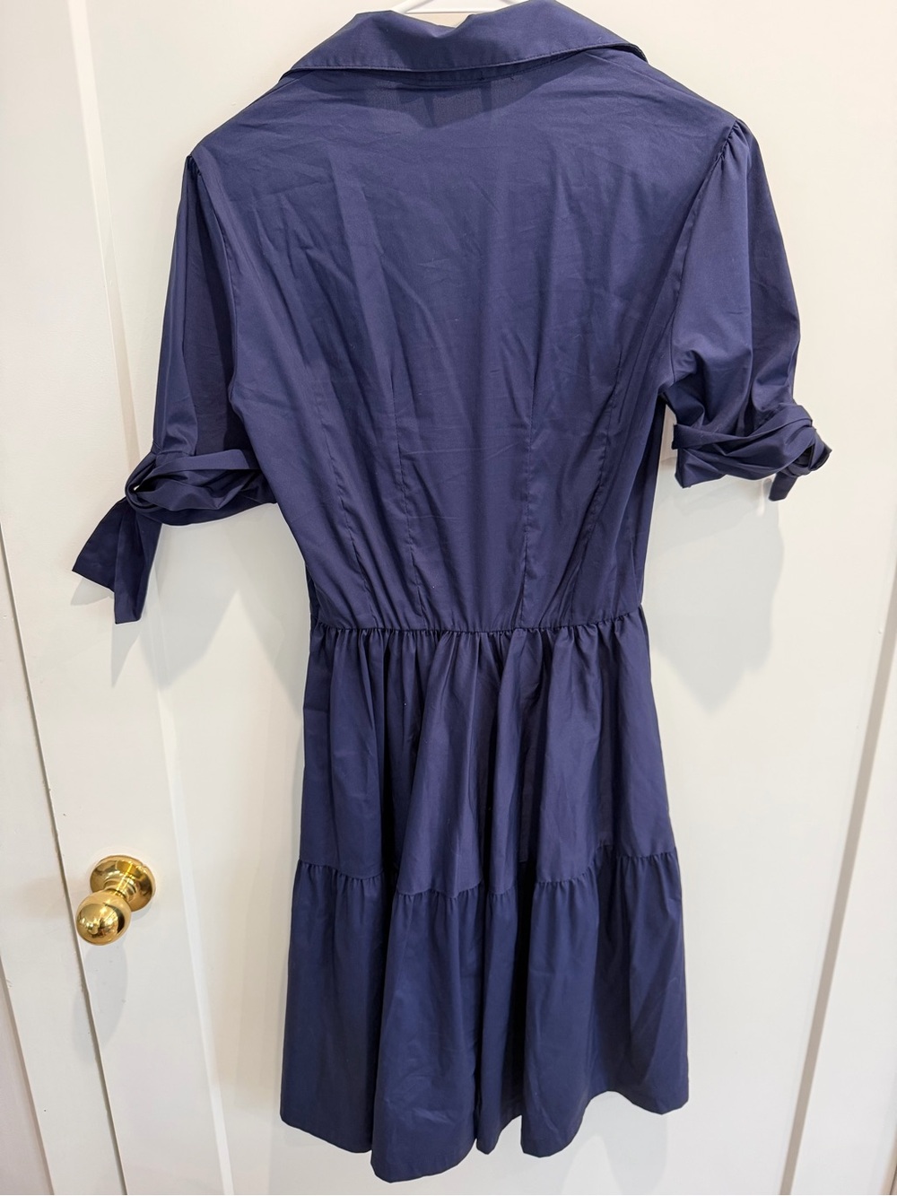 Vineyard Vines Navy Button-Front Tiered Shirt Dress sz 6 - Picture 2 of 7